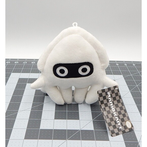 Mario Kart Blooper Squid Ghost 6 Inch Plush Stuffed Toy Stitched Eyes - Picture 1 of 5